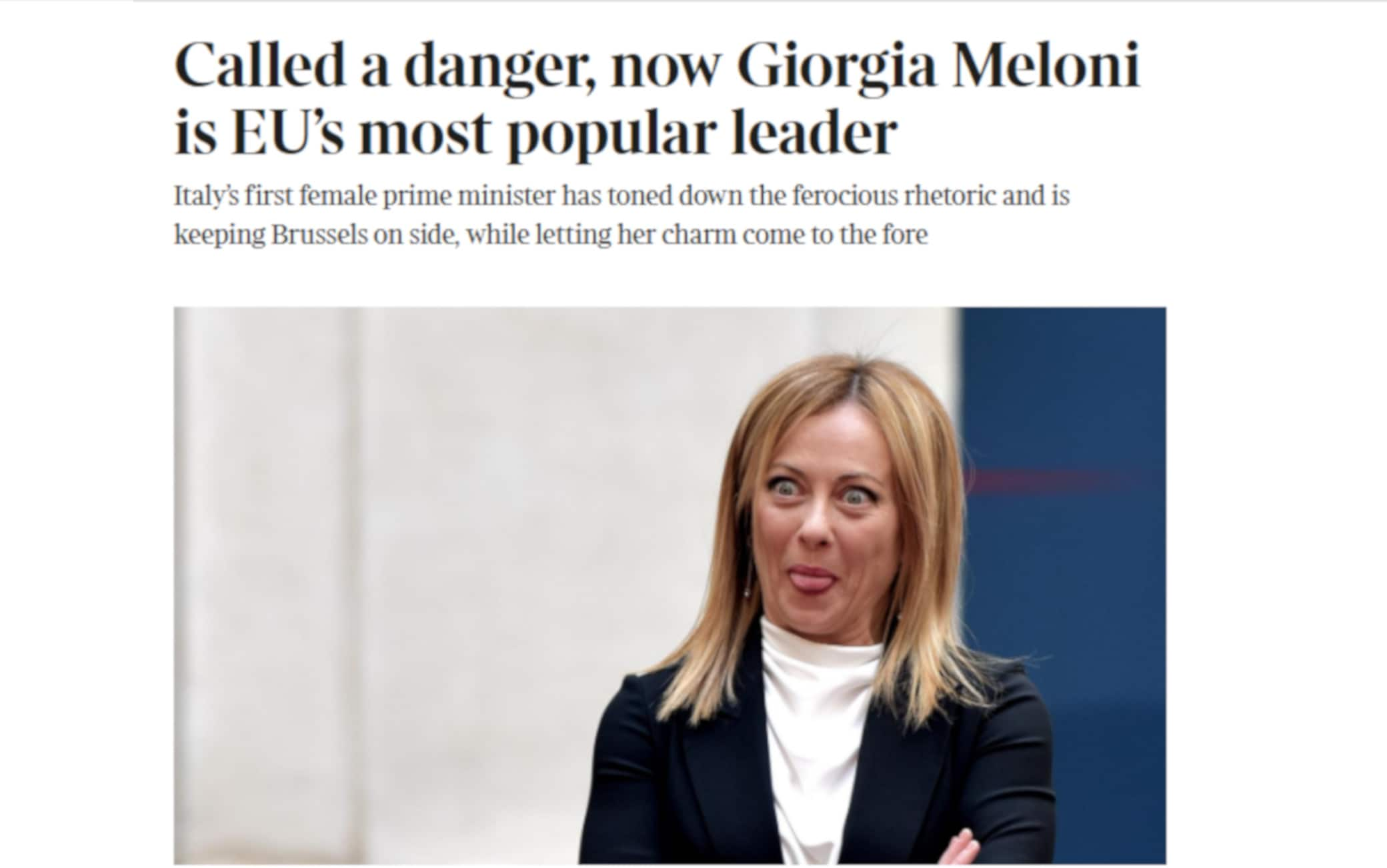 L'articolo del The Times su Giorgia Meloni