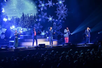 HOLLYWOOD FL - DEC 14  Pentatonix "The Most Wonderful Tour Of The Year" with vocalists Scott Hoying, Mitch Grassi, Kirstin Maldonado, Matt Sallee and Kevin Olusola concert at Hard Rock Live in Hollywood, Florida on December 14, 2023. (Photo by Ron Elkman/USA TODAY NETWORK/Sipa USA)