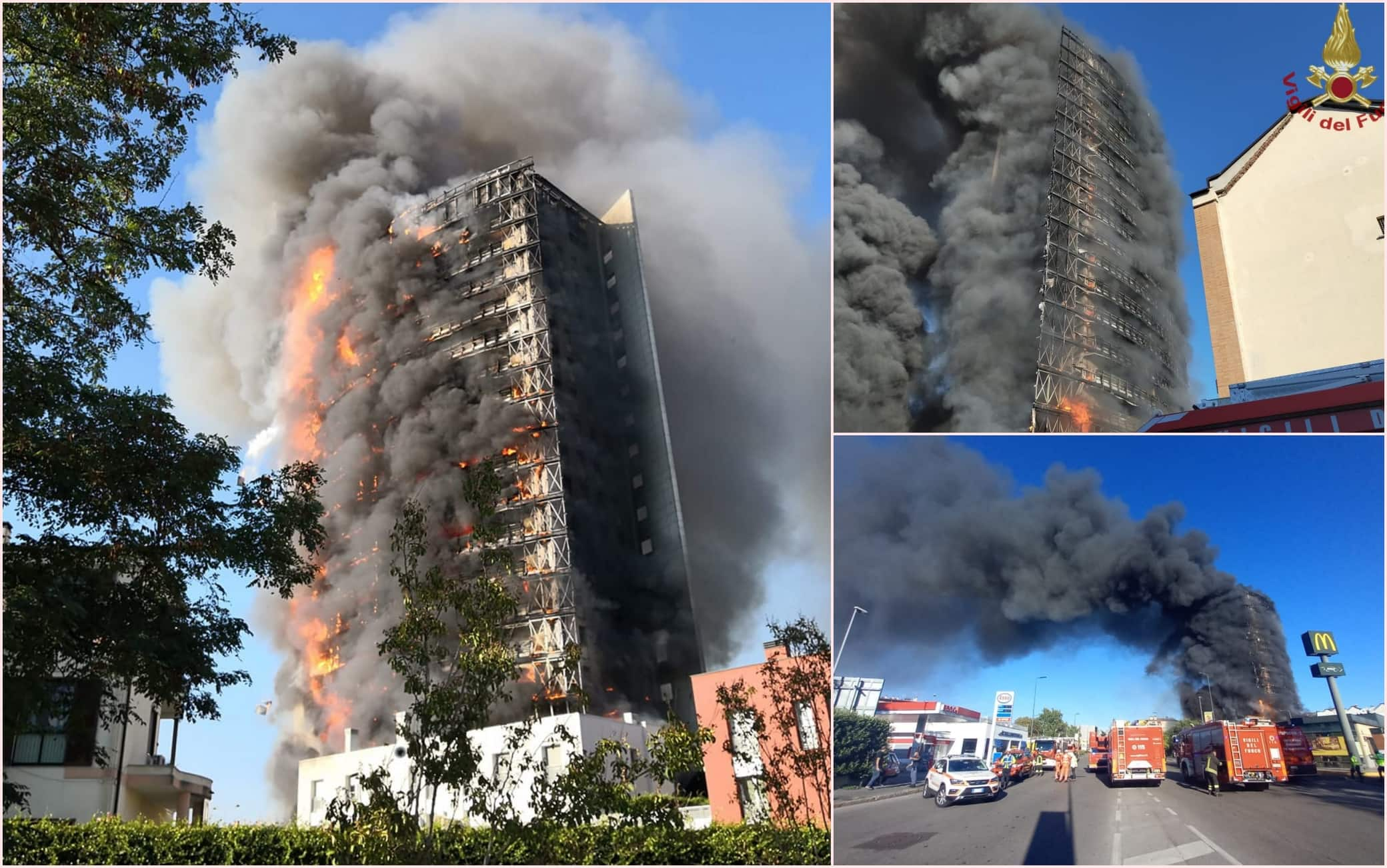 L'incendio di domenica in via Antonini a Milano