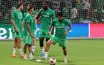 Maccabi Haifa's Israeli midfielder #11 Lior Refaelov warms up ahead of the UEFA Europa League Group F football match between Israel's Maccabi Haifa and Greece's Panathinaikos at the Sammy Ofer Stadium in Haifa on October 5, 2023. (Photo by JACK GUEZ / AFP) (Photo by JACK GUEZ/AFP via Getty Images)