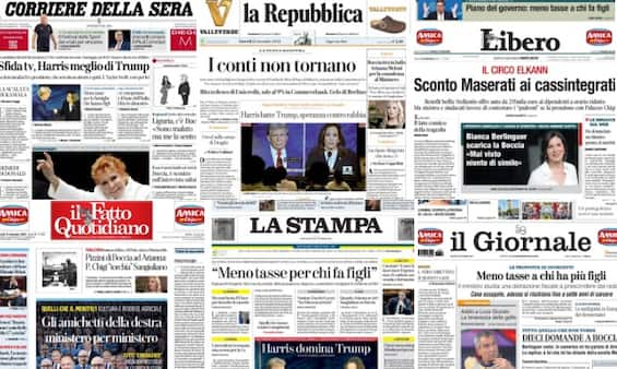 Le prime pagine dei quotidiani di oggi 12 settembre: la rassegna stampa