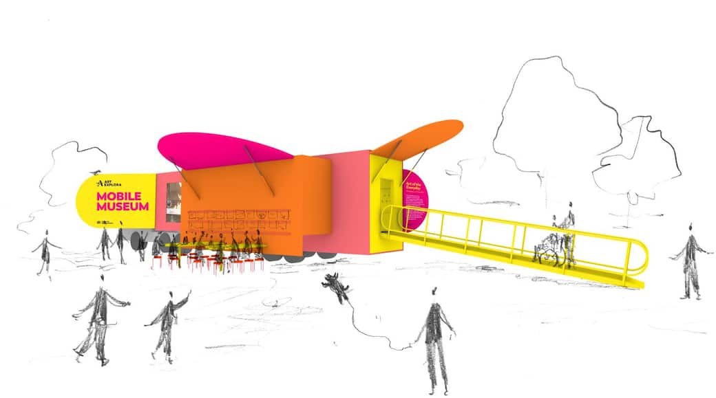 Art Explora, the UK’s first permanent mobile museum - render
