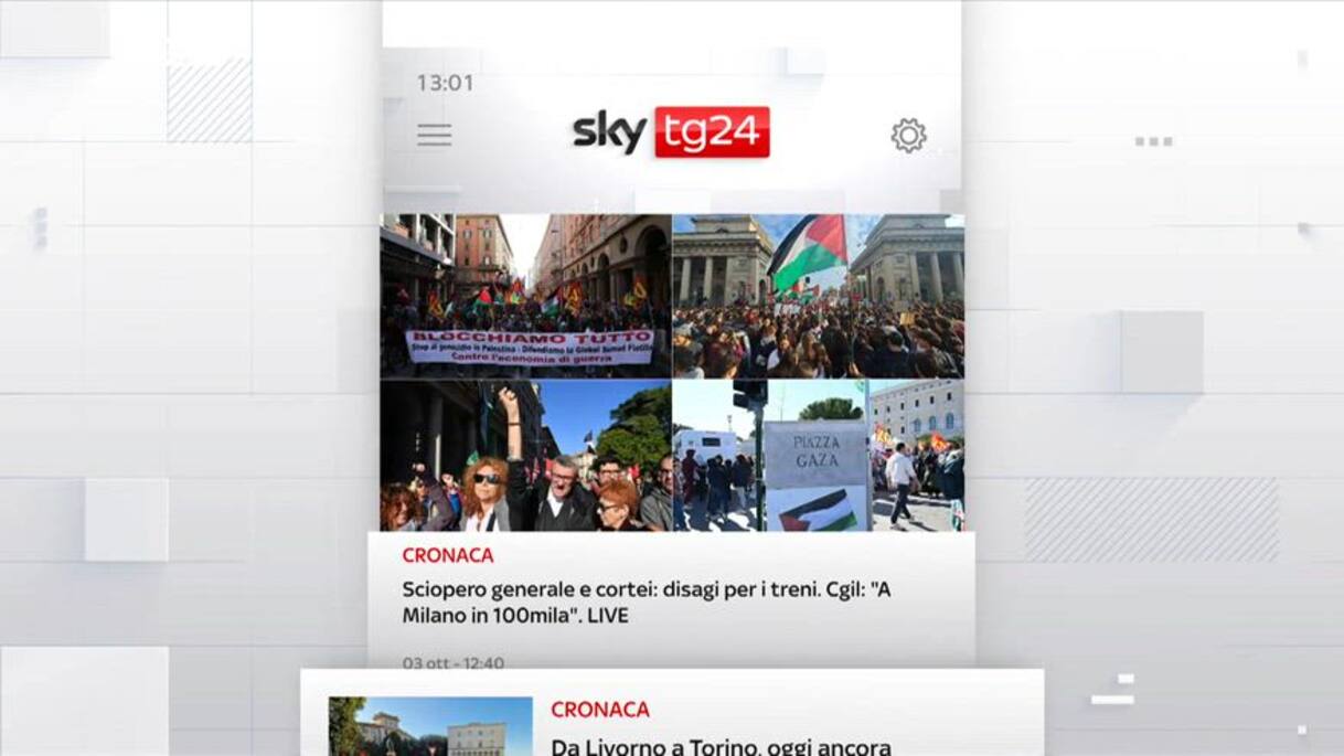 I titoli di Sky TG24 del 3 ottobre 2025, edizione delle 13 | Video Sky TG24