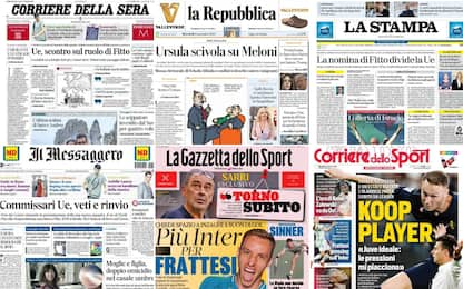 Le prime pagine dei quotidiani di oggi 11 settembre: rassegna stampa