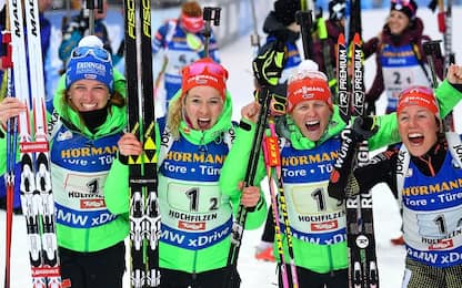 Biathlon, staffetta donne: oro Germania, Italia 5^