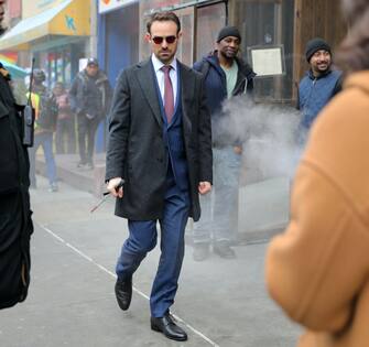 NEW YORK, NY - JANUARY 26: Charlie Cox is seen on the set of "Daredevil, Born Again" in Hell's Kitchen on January 26, 2024 in New York City.  (Photo by Jose Perez/Bauer-Griffin/GC Images)