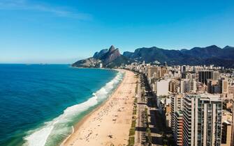 Aerial view of famous Ipanema Beach, Rio de Janeiro, Brazil