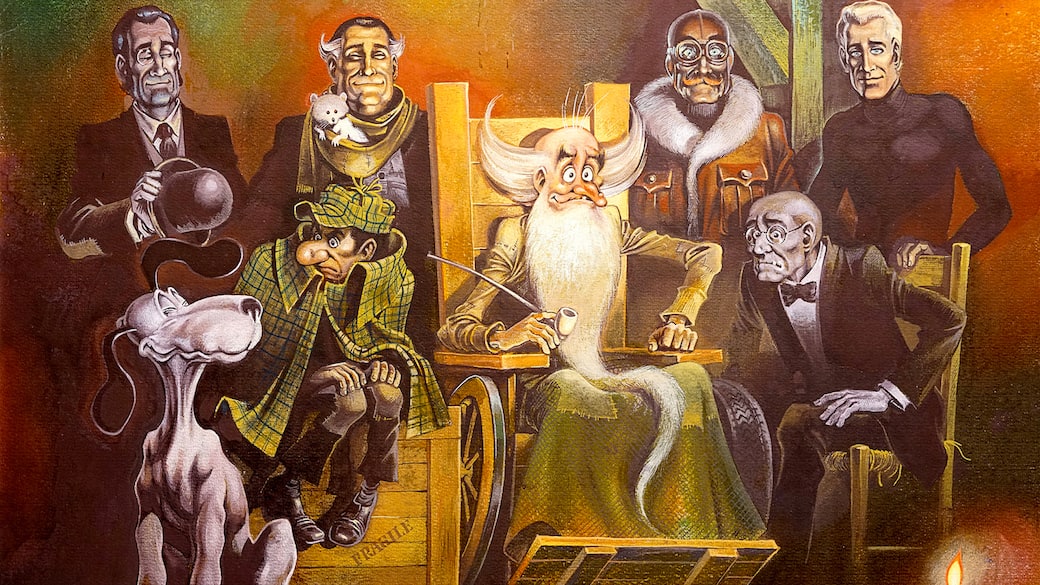 Illustrazione di Magnus per un poster a colori del Gruppo T.N.T., con tutti i protagonisti della serie Alan Ford (© Max Bunker / 1000 Volte Meglio Publishing)