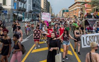 Milano. Marcia Marciona Non Tras Biciclettata in Occasione del Global gay Pride 2020