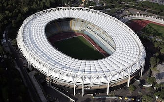 ROME - OCTOBER 23:  The picture shows an aerial view of the Olympic Stadium on October 23, 2007 in Rome, Italy.  (Photo by Gareth Cattermole/Getty Images)