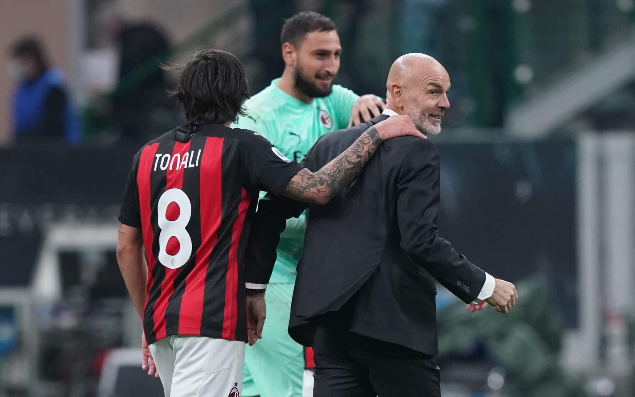 Tonali, Donnarumma e Pioli