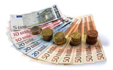 Different currency of paper euro money