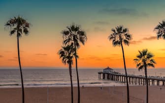 California beach at sunset