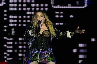 US pop star Madonna performs onstage during a free concert at Copacabana beach in Rio de Janeiro, Brazil, on May 4, 2024.Â . Madonna ended her "The Celebration Tour" with a performance attended by some 1.5 million enthusiastic fans. (Photo by Pablo PORCIUNCULA / AFP) (Photo by PABLO PORCIUNCULA/AFP via Getty Images)