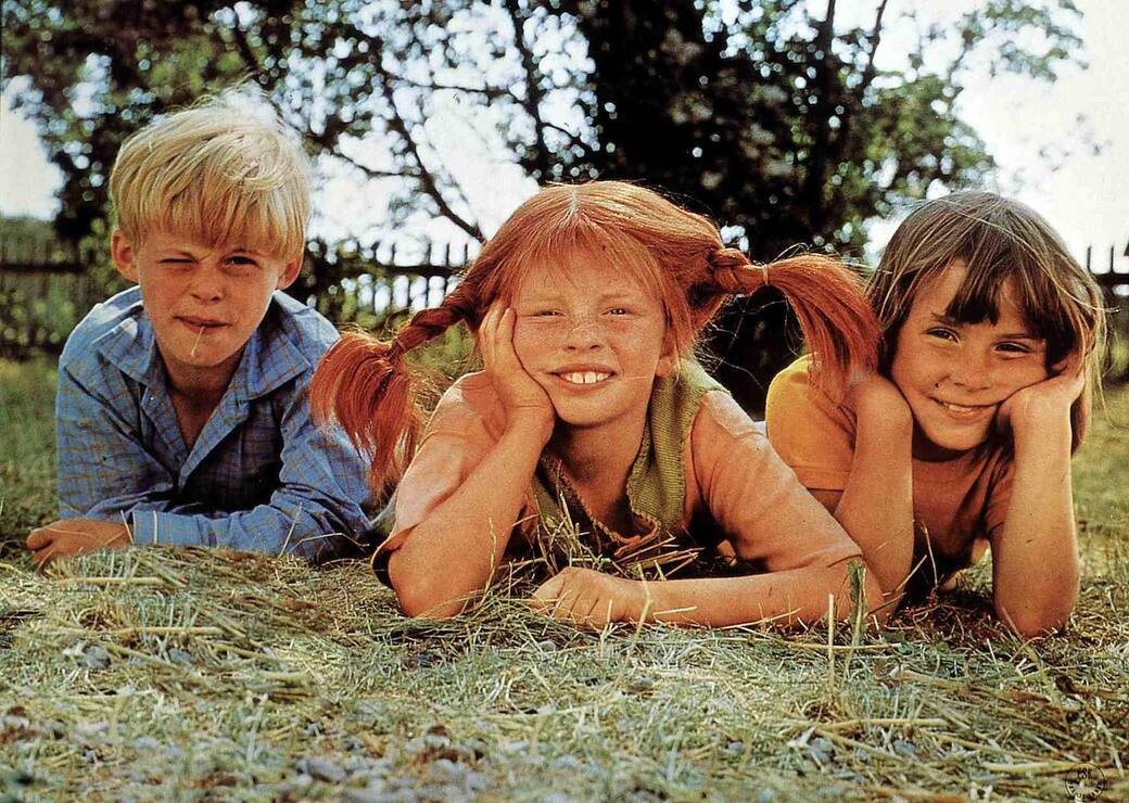 Pippi con Tommy e Annika, serie TV. Pär Sundberg Inger Nilsson Maria Persson © Alamy