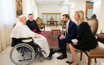 A handout picture provided by the Vatican Media shows Pope Francis meets with US Vice President JD Vance, during the meeting in Vatican, 20 April 2025.
ANSA/Vatican Media ANSA PROVIDES ACCESS TO THIS HANDOUT PHOTO TO BE USED SOLELY TO ILLUSTRATE NEWS REPORTING OR COMMENTARY ON THE FACTS OR EVENTS DEPICTED IN THIS IMAGE; NO ARCHIVING; NO LICENSING +++ NPK