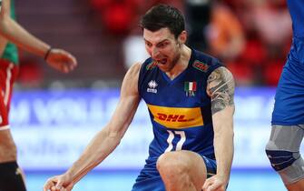 Simone Anzani during the Volleyball Nations League match between Italy and Bulgaria on July 5, 2022 in Gdansk, Poland. (Photo by Piotr Matusewicz/PressFocus/SIPA)