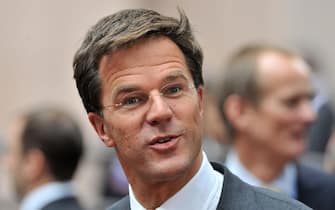 Dutch Prime Minister  Mark Rutte leaves after the second day of a European Union summit on October 29, 2010 at the European Council headquarters in Brussels. The European Union faced a new round of risky treaty change Friday after its leaders agreed to embark on landmark reforms designed to wade off another financial crisis by shoring up the euro.  AFP PHOTO / GEORGES GOBET (Photo credit should read GEORGES GOBET/AFP via Getty Images)