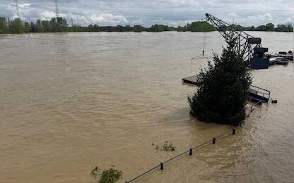 Il fiume Po a Piacenza