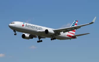 American Airlines Boeing 767-300ER passenger jet plane on approach