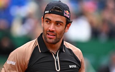 Matteo Berrettini (ITA) during his first round match at the Monaco Rolex Masters in Monte Carlo, on April, 9, 2024. Photo by Corinne Dubreuil/ABACAPRESS.COM