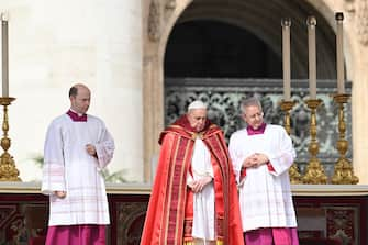 Pope Francis celebrates the Holy Mass of Palm Sunday in Saint Peter's Basilica, Vatican City, 02 April 2023. Palm Sunday is a Christian feast that falls on the Sunday before Easter. The feast commemorates Jesus' entry into Jerusalem, an event mentioned in each of the four Christian canonical Gospels.
ANSA/CLAUDIO PERI