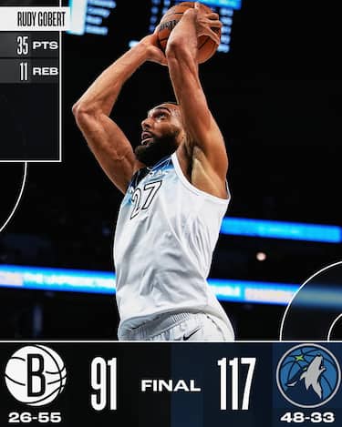 MINNESOTA TIMBERWOLVES-BROOKLYN NETS 117-91