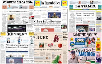 Le prime pagine dei quotidiani di oggi 8 settembre: la rassegna stampa