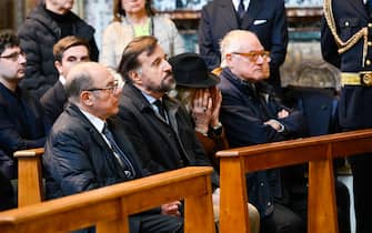 Roma, Funerali Eleonora Giorgi. Nella Foto Carlo Verdone e Christian De Sica in Chiesa