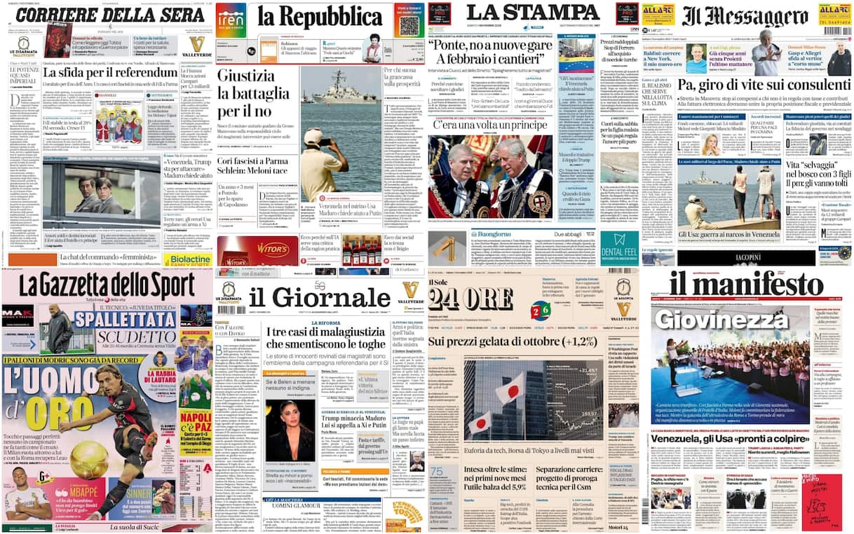 le prime pagine dei quotidiani di oggi 1 novembre la rassegna stampa di sky tg24