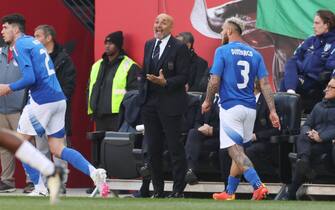 Italy's head coach Luciano Spalletti reacts during the friendly football match between Italy and Ecuador at Red Bull Arena in Harrison, New Jersey, on March 24, 2024. (Photo by Charly TRIBALLEAU / AFP) (Photo by CHARLY TRIBALLEAU/AFP via Getty Images)
