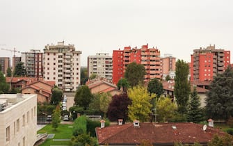 View of Buildings in the town of Segrate, Italy