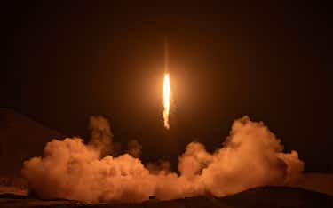 Iran's Islamic Revolutionary Guard Corps (IRGC) has launched its largest-ever attack directly from Iranian soil at the State of Israel. firing 200 ballistic missiles in an unprecedented barrage that appears to have been mostly blunted by Israeli defenses with the help of the United States and its allies. Iran, October 01, 2024 Photo by SalamPix/ABACAPRESS.COM