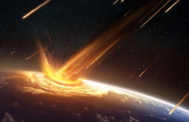 Illustration of an asteroid or comet striking the surface of the Earth, created on July 19, 2015. (Illustration by Tobias Roetsch/Future Publishing via Getty Images)