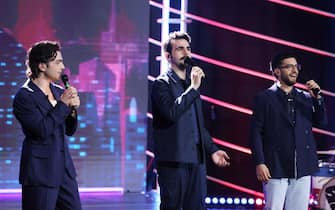 MILAN, ITALY - MARCH 19: Piero Barone, Gianluca Ginoble and Ignazio Boschetto of Il Volo attend the "Stasera C'è Cattelan" TV Show on March 19, 2024 in Milan, Italy.  (Photo by Stefania D'Alessandro/Getty Images)