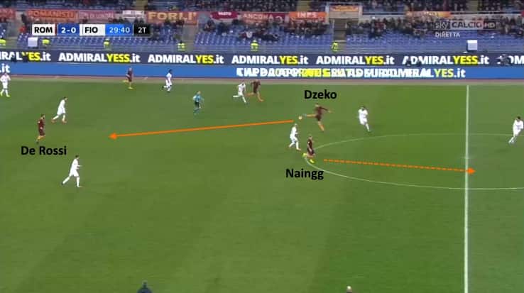 Nainggolan si inserisce dietro Dzeko radja nainggolan, edin dzeko