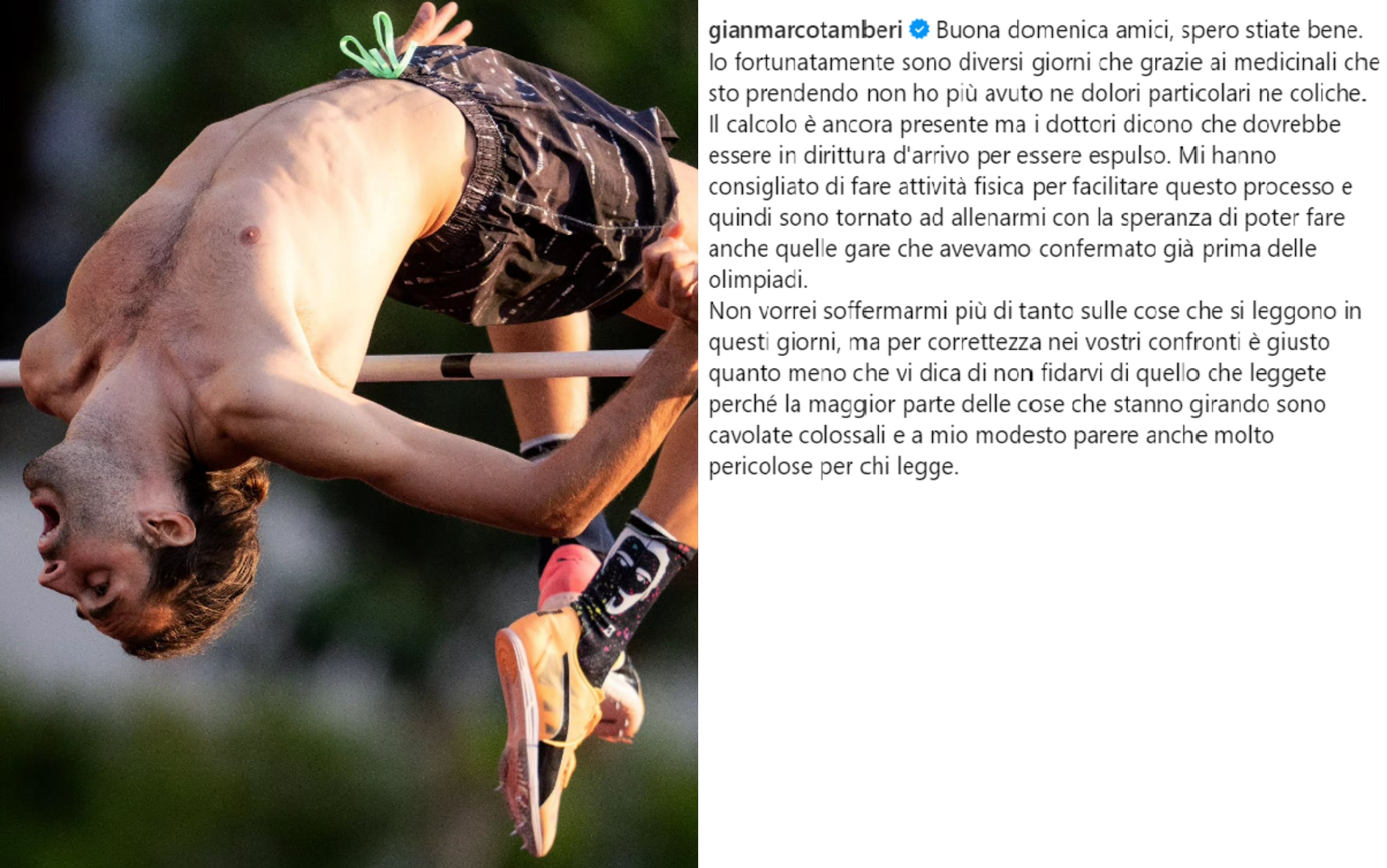 Tamberi: "Su di me falsità colossali"