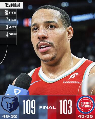 DETROIT PISTONS-MEMPHIS GRIZZLIES 103-109