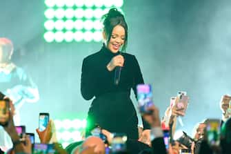 NEW YORK, NEW YORK - SEPTEMBER 12: Rihanna performs onstage during Rihanna's 5th Annual Diamond Ball Benefitting The Clara Lionel Foundation at Cipriani Wall Street on September 12, 2019 in New York City. (Photo by Dave Kotinsky/Getty Images for Diamond Ball)