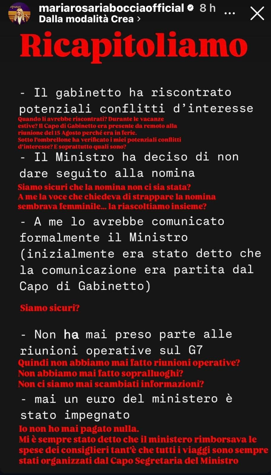 La risposta di Maria Rosaria Boccia alle parole di Meloni