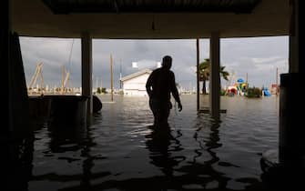 Mareggiata sulla Riviera Romagnola causata dall’ondata di maltempo che ha colpito il centro Italia, Rimini, 18 settembre 2024. ANSA/Pasquale Bove/Dorin Mihai