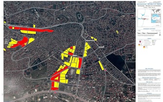 Le prime immagini dai 
satelliti europei del Copernicus Rapid Mapping che evidenziano i
danni delle aree colpite dal violento terremoto che ha colpito
Turchia e Siria. Sono relative a 6 città, tra cui Antiochia,
Adana e Osmaniye, e nelle prossime ore arriveranno quelle
relative ad altre 14 aree, Roma, 8 Febbraio 2023. ANSA/E-GEOS

+++ ANSA PROVIDES ACCESS TO THIS HANDOUT PHOTO TO BE USED SOLELY TO ILLUSTRATE NEWS REPORTING OR COMMENTARY ON THE FACTS OR EVENTS DEPICTED IN THIS IMAGE; NO ARCHIVING; NO LICENSING +++NPK+++