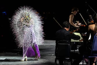 INDIO, CALIFORNIA - APRIL 16: Bjork performs at The 2023 Coachella Valley Music And Arts Festival on April 16, 2023 in Indio, California. (Photo by Santiago Felipe/Getty Images for ABA)