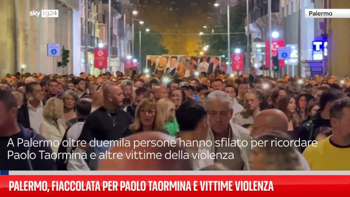 omicidio paolo taormina in magliaia a fiaccolata palermo