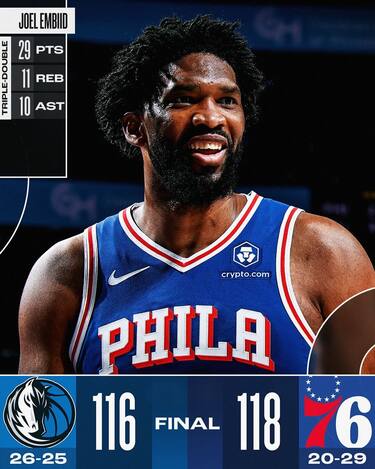 PHILADELPHIA 76ERS-DALLAS MAVERICKS 118-116