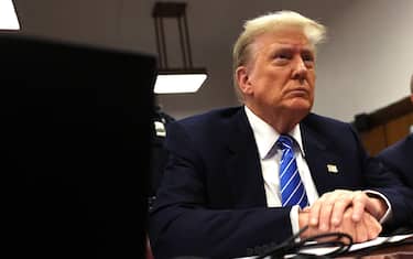 Mandatory Credit: Photo by Spencer Platt/UPI/Shutterstock (14478577i)
Former President Donald Trump sits in the courtroom before the start of his trial at Manhattan criminal court in New York on Monday, May 13, 2024. Michael Cohen, a one-time fixer and personal attorney to Trump, will take the stand today to begin testifying in the hush-money criminal trial against the former president.
Former President Trump Criminal Trial in New York, United States - 13 May 2024