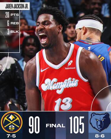 MEMPHIS GRIZZLIES-DENVER NUGGETS 105-90