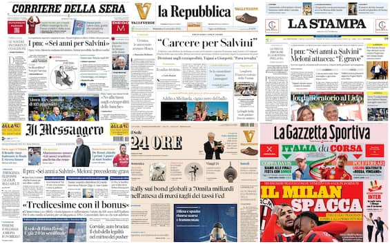 Le prime pagine dei quotidiani di oggi 15 settembre: la rassegna stampa di Sky TG24