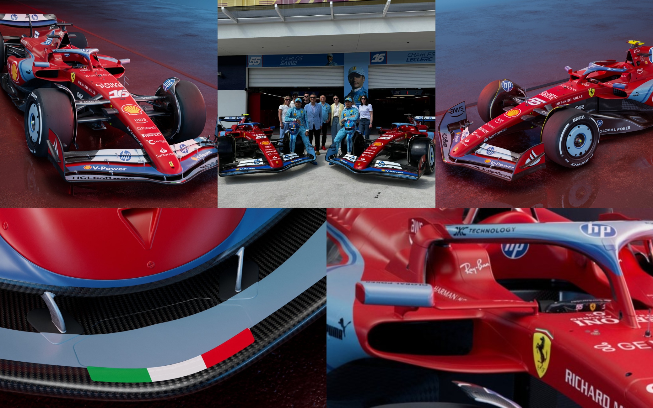 Ferrari in F1 al GP di Miami: le foto della livrea azzurra | Sky Sport