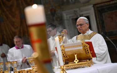 Santa Messa pro Ecclesia celebrata dal Romano Pontefice Leone XIV con i Cardinali, 9 Maggio 2025. ANSA/US VATICAN MEDIA